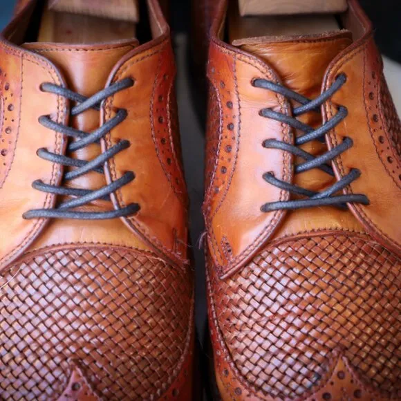 Allen Edmonds 8.5-D Boca Raton Brown Wingtip Derby Mens Dress Shoes