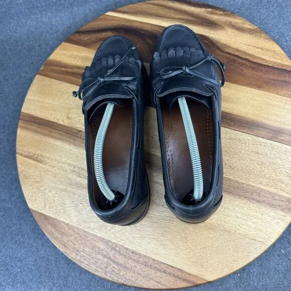 Allen Edmonds Alameda USA 10D Black Leather Tassel Tie Kiltie Loafer Shoes