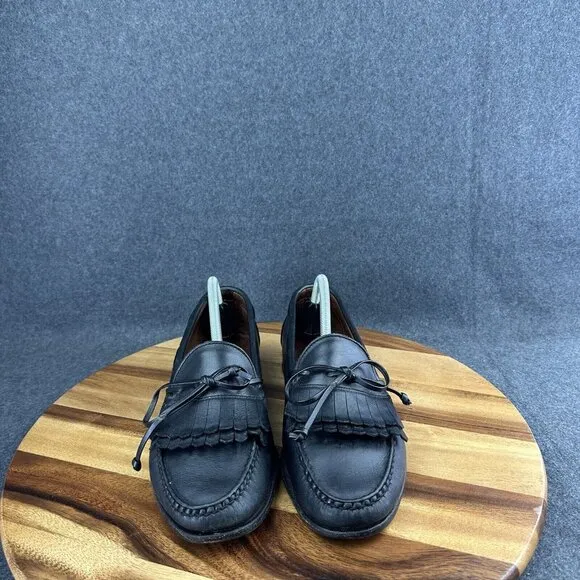 Allen Edmonds Alameda USA 10D Black Leather Tassel Tie Kiltie Loafer Shoes