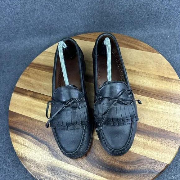 Allen Edmonds Alameda USA 10D Black Leather Tassel Tie Kiltie Loafer Shoes