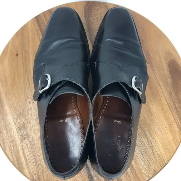 Allen Edmonds Boston Mens Black Leather Monk Strap Dress Shoes 11.5 B Model 4010