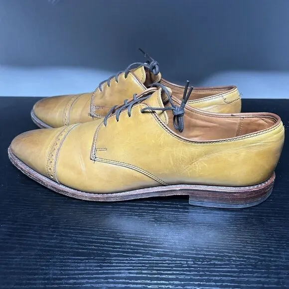 Allen Edmonds Boulevard Cap Toe Oxford Dress Shoes Brown Mens Size 10.5