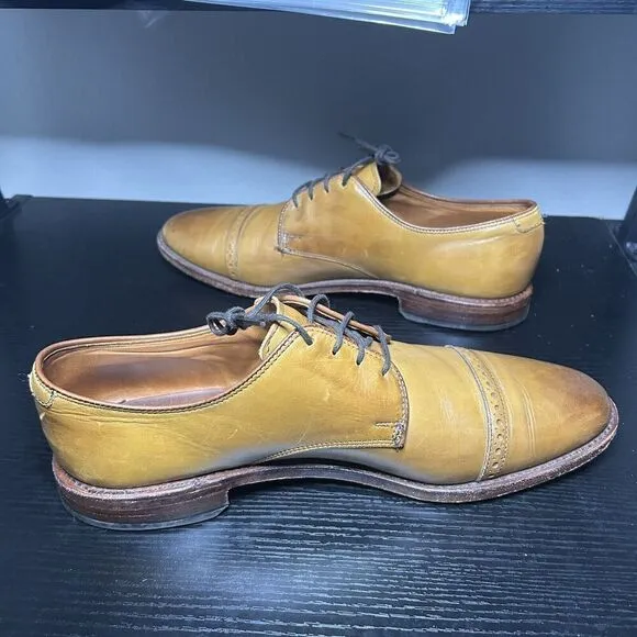 Allen Edmonds Boulevard Cap Toe Oxford Dress Shoes Brown Mens Size 10.5