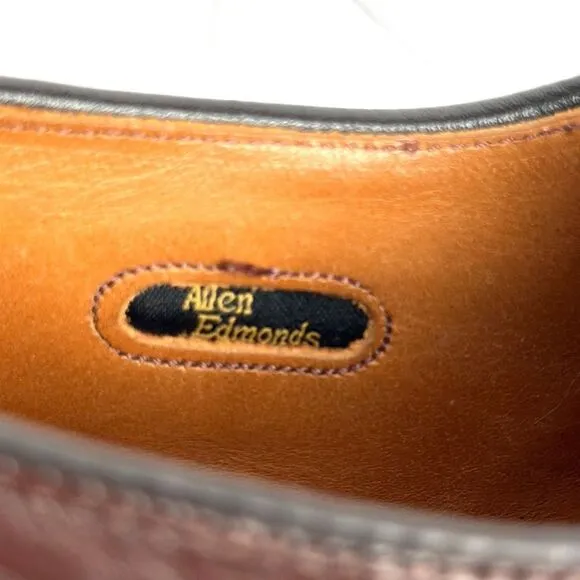 Allen Edmonds Buxton Brown Leather Dress Shoes Derby Style size 9