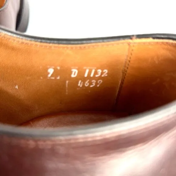 Allen Edmonds Buxton Brown Leather Dress Shoes Derby Style size 9
