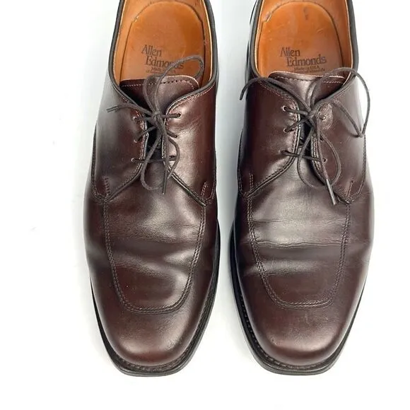 Allen Edmonds Buxton Brown Leather Dress Shoes Derby Style size 9