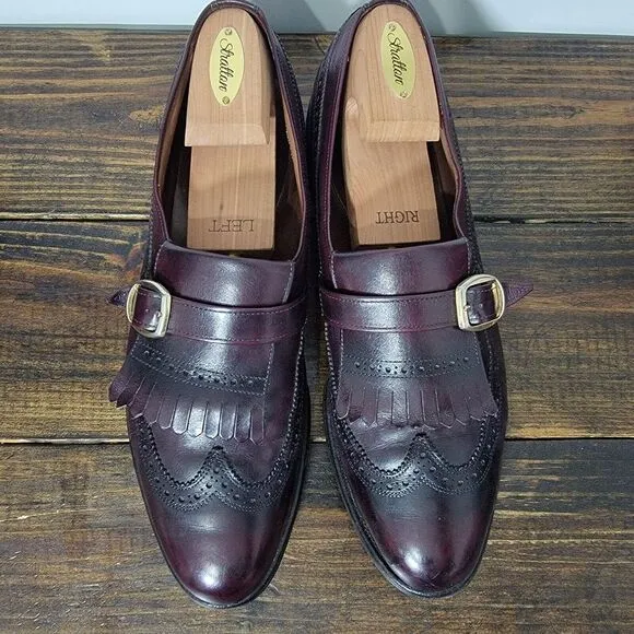 Allen Edmonds CANTERBURY Men's Dress Shoes Strapped Burgundy‎ 11.5 C