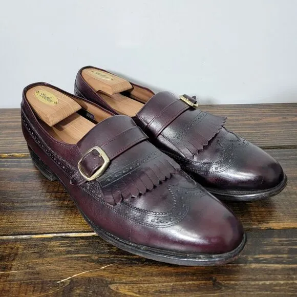 Allen Edmonds CANTERBURY Men's Dress Shoes Strapped Burgundy‎ 11.5 C