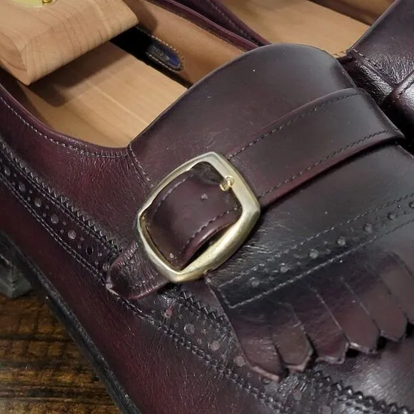 Allen Edmonds CANTERBURY Men's Dress Shoes Strapped Burgundy‎ 11.5 C