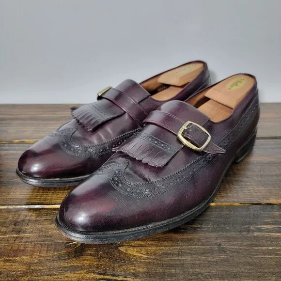 Allen Edmonds CANTERBURY Men's Dress Shoes Strapped Burgundy‎ 11.5 C