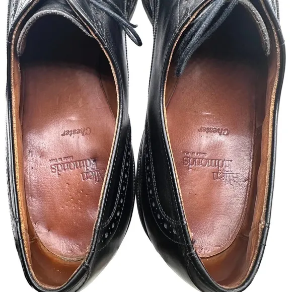 Allen Edmonds | Chester Black Leather Wingtip Oxford Dress Shoes | Size 14 AA