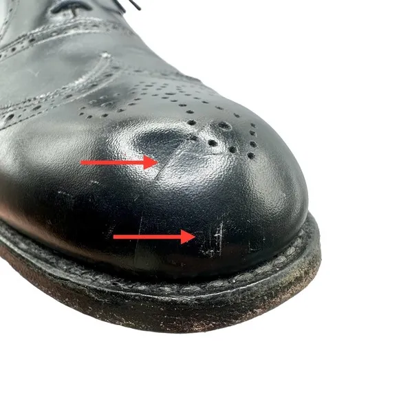 Allen Edmonds | Chester Black Leather Wingtip Oxford Dress Shoes | Size 14 AA