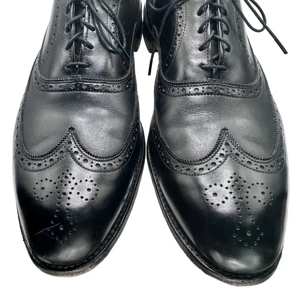 Allen Edmonds | Chester Black Leather Wingtip Oxford Dress Shoes | Size 14 AA