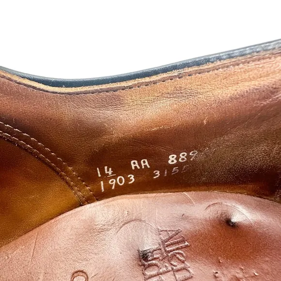 Allen Edmonds | Chester Black Leather Wingtip Oxford Dress Shoes | Size 14 AA