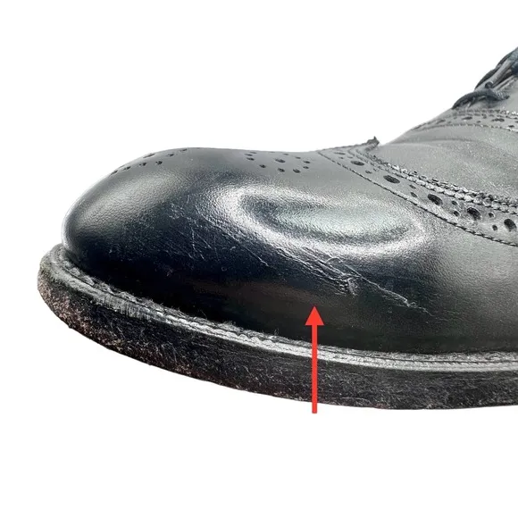 Allen Edmonds | Chester Black Leather Wingtip Oxford Dress Shoes | Size 14 AA