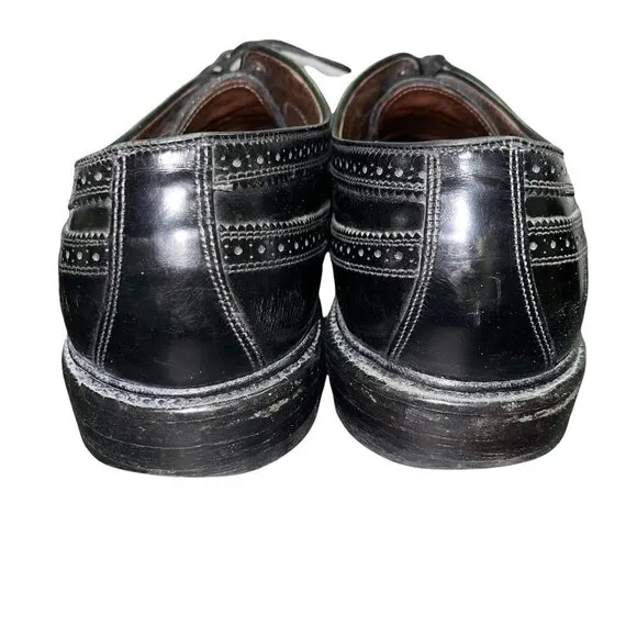 Allen Edmonds Chester Black Wing Tip Oxford Tie Men's Dress Shoes 9.5 9.5D