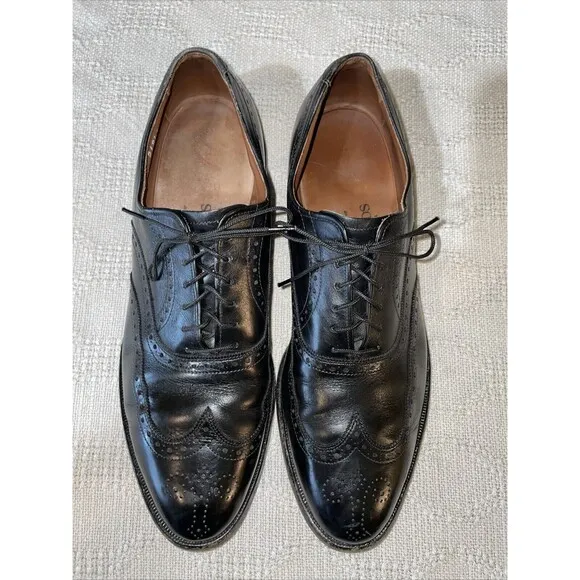 Allen Edmonds Chester Men’s Wingtip Dress Shoes Sz 9.5 C Black Leather Business