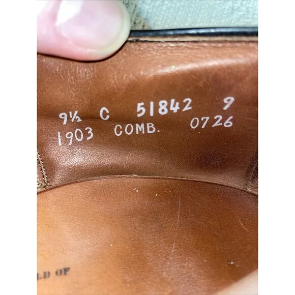 Allen Edmonds Chester Men’s Wingtip Dress Shoes Sz 9.5 C Black Leather Business