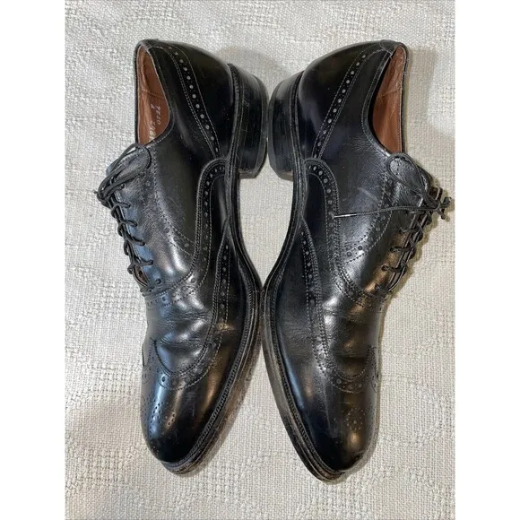 Allen Edmonds Chester Men’s Wingtip Dress Shoes Sz 9.5 C Black Leather Business