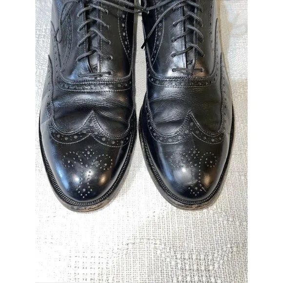 Allen Edmonds Chester Men’s Wingtip Dress Shoes Sz 9.5 C Black Leather Business