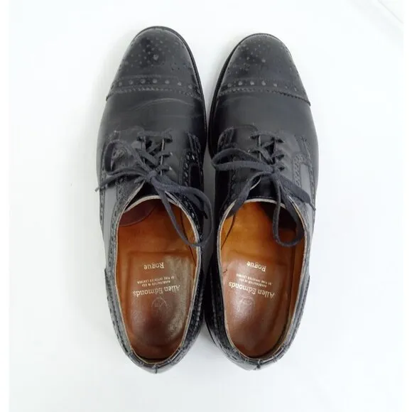 ALLEN EDMONDS Dress Shoe Rogue Black Leather Men's Cap Toe Dress Shoes Size 10 D