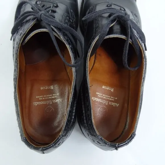 ALLEN EDMONDS Dress Shoe Rogue Black Leather Men's Cap Toe Dress Shoes Size 10 D