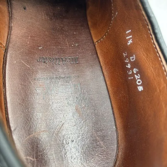 Allen Edmonds Dress Shoes Men's 11.5 D McAllister Black Wingtip Oxford 6205