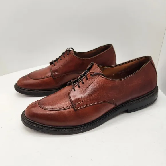Allen Edmonds dress shoes men's 11D brown leather glossy Walton oxford Made USA