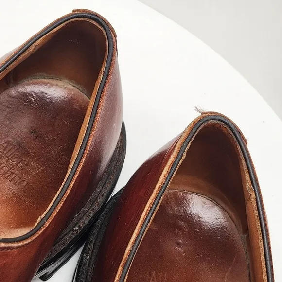 Allen Edmonds dress shoes men's 11D brown leather glossy Walton oxford Made USA