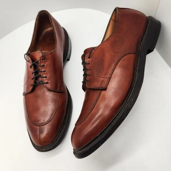 Allen Edmonds dress shoes men's 11D brown leather glossy Walton oxford Made USA