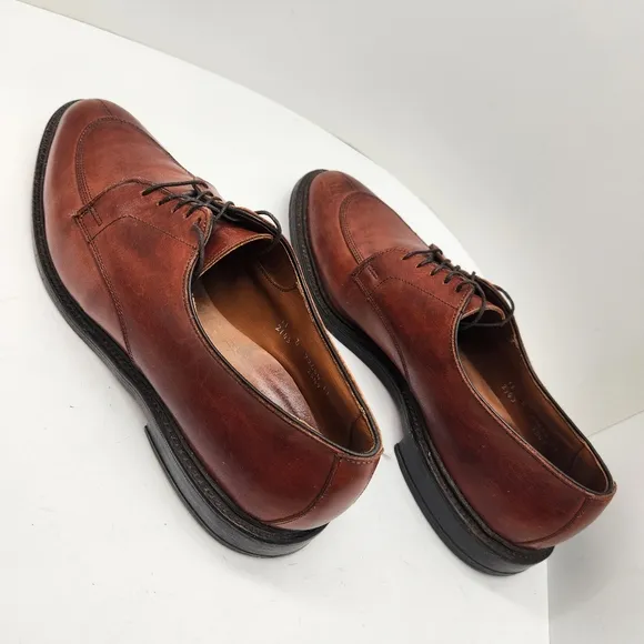Allen Edmonds dress shoes men's 11D brown leather glossy Walton oxford Made USA