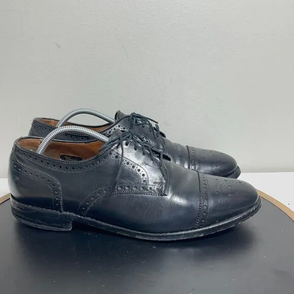 Allen Edmonds Dress Shoes Mens Size 8.5 E Sanford Cap Toe Leather Black