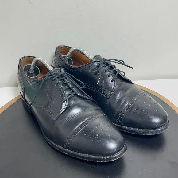Allen Edmonds Dress Shoes Mens Size 8.5 E Sanford Cap Toe Leather Black