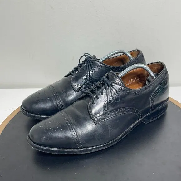 Allen Edmonds Dress Shoes Mens Size 8.5 E Sanford Cap Toe Leather Black