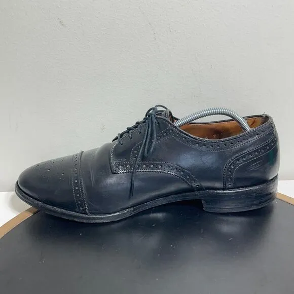 Allen Edmonds Dress Shoes Mens Size 8.5 E Sanford Cap Toe Leather Black