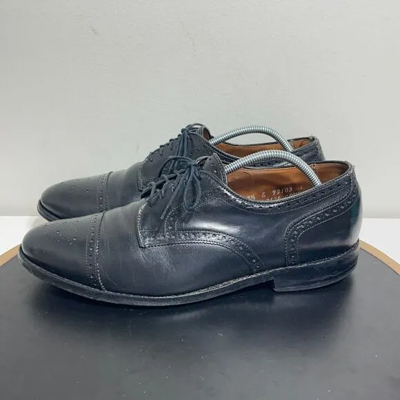 Allen Edmonds Dress Shoes Mens Size 8.5 E Sanford Cap Toe Leather Black