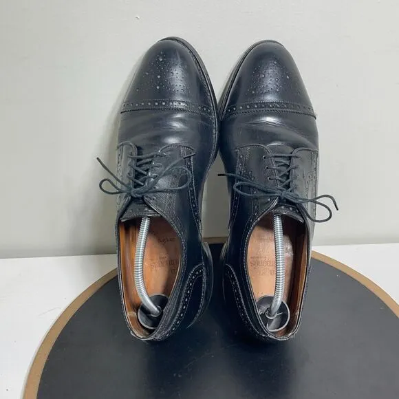 Allen Edmonds Dress Shoes Mens Size 8.5 E Sanford Cap Toe Leather Black