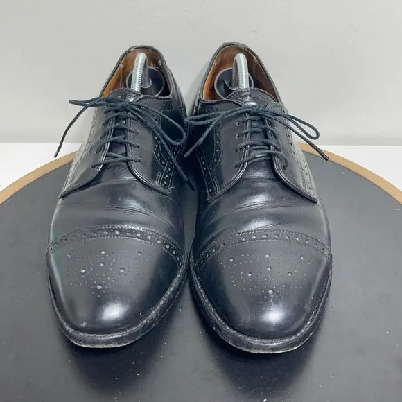 Allen Edmonds Dress Shoes Mens Size 8.5 E Sanford Cap Toe Leather Black