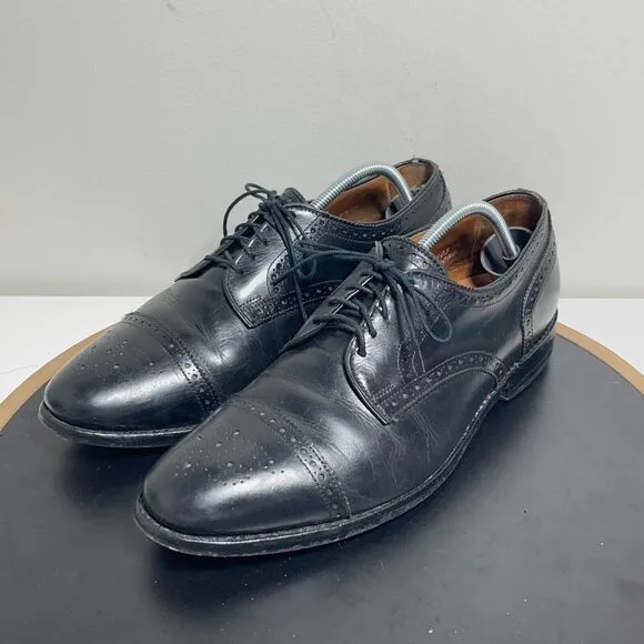 Allen Edmonds Dress Shoes Mens Size 8.5 E Sanford Cap Toe Leather Black