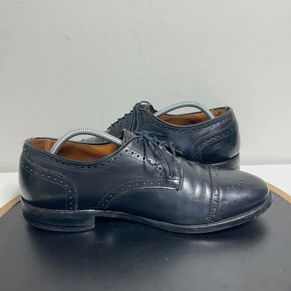 Allen Edmonds Dress Shoes Mens Size 8.5 E Sanford Cap Toe Leather Black