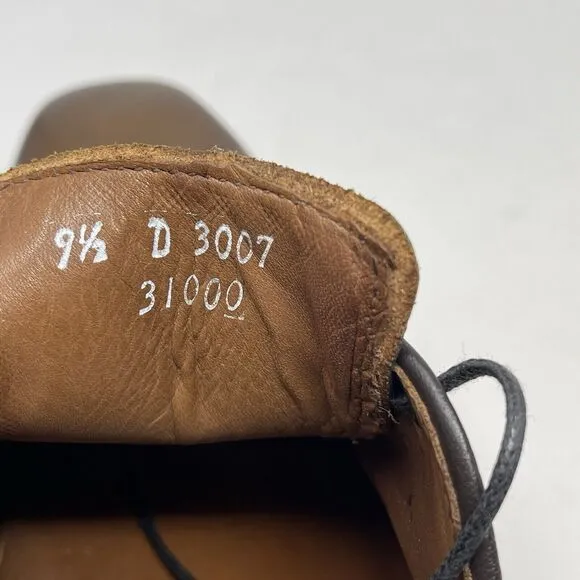 Allen Edmonds Fort Collins Plain Toe Derby Shoes Mens 9.5 D Brown Leather Dress