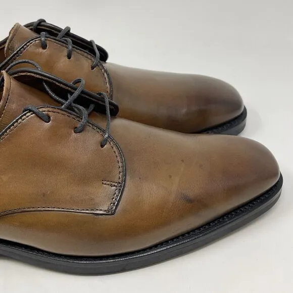 Allen Edmonds Fort Collins Plain Toe Derby Shoes Mens 9.5 D Brown Leather Dress