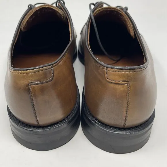 Allen Edmonds Fort Collins Plain Toe Derby Shoes Mens 9.5 D Brown Leather Dress