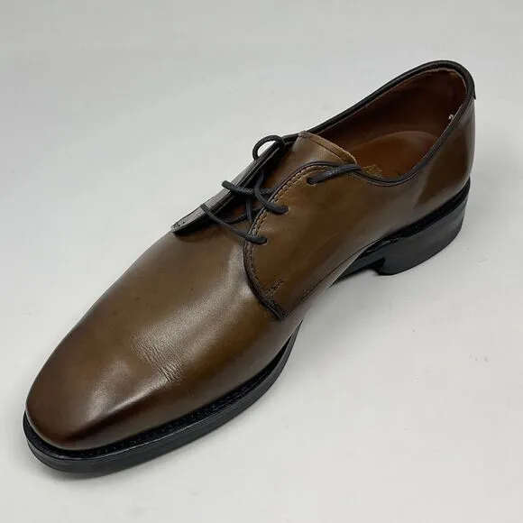 Allen Edmonds Fort Collins Plain Toe Derby Shoes Mens 9.5 D Brown Leather Dress