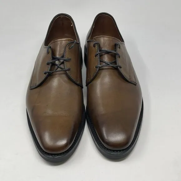 Allen Edmonds Fort Collins Plain Toe Derby Shoes Mens 9.5 D Brown Leather Dress