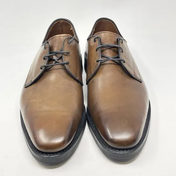 Allen Edmonds Fort Collins Plain Toe Derby Shoes Mens 9.5 D Brown Leather Dress
