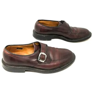 Allen Edmonds Halsted 9.5 D Burgundy Leather Men's Buckle Strap Dress Shoes