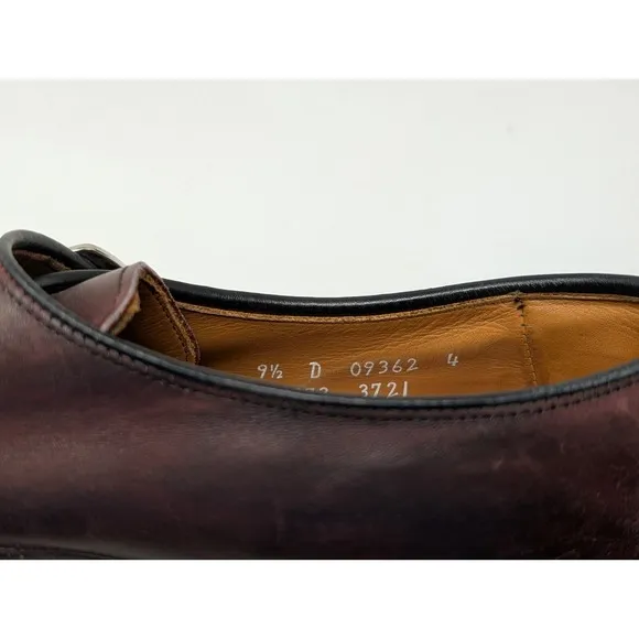 Allen Edmonds Halsted 9.5 D Burgundy Leather Men's Buckle Strap Dress Shoes