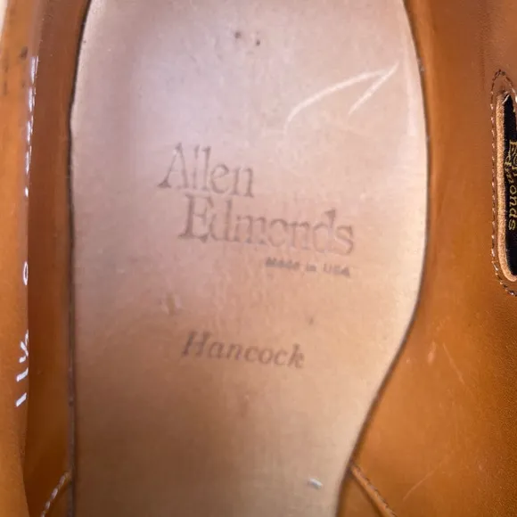 Allen Edmonds Hancock Leather Lace Up Dress Shoes Black Mens