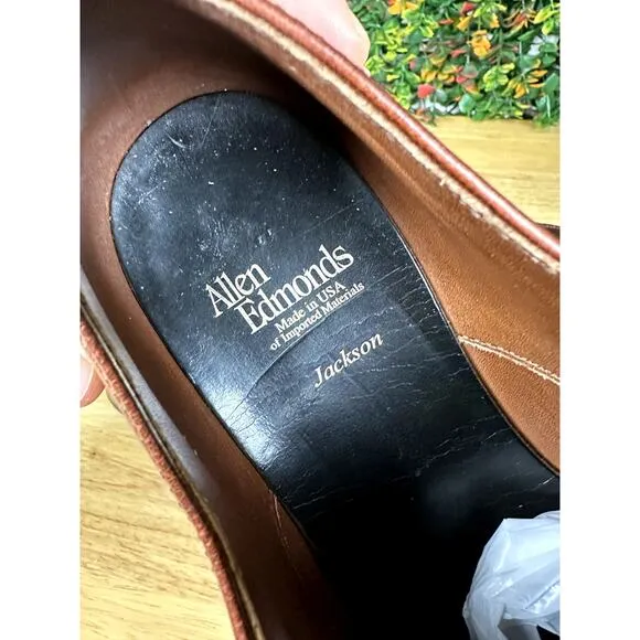 Allen Edmonds Jackson Derby Dress‎ Shoes Brown Leather Mens 11 Made In USA
